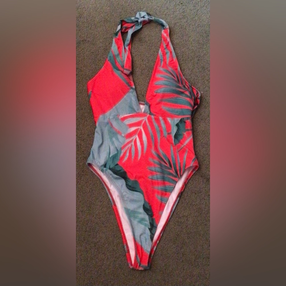 SHEIN Floral One Piece Bathing Suit with Matching Sarong